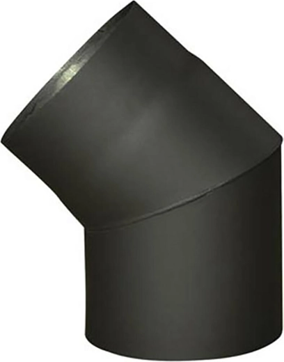 Dūmtraukio alkūnė 180 mm 45° juoda, storis 1,5 mm