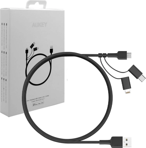 CB-BAL5 nylon cable 3-in-1 Quick Charge micro USB | USB-C | Lightning | 1.2 m cable