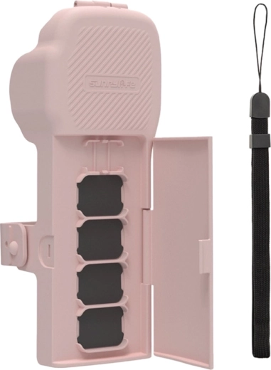 Apsauginis dėklas Sunnylife su dirželiu ir kaklo virvele DJI Osmo Pocket 3 – rožinis