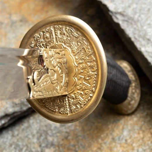 Brass guard and silk wrap