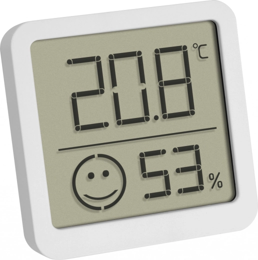 Digital thermometer with hygrometer and comfort indicator TFA, white