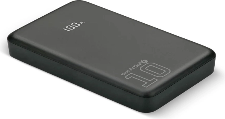 Išorinė baterija 10 000 mAh su LCD, 20 W greitasis įkrovimas, 2× USB‑C ir 1× USB‑A