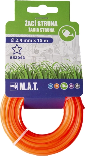 Replacement trimmer line 2.4 mm star, 15 m – dark orange nylon