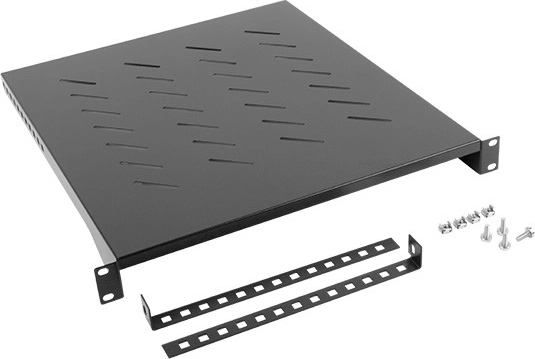 19" rack lentyna 800 mm 1U 483x500 mm juoda