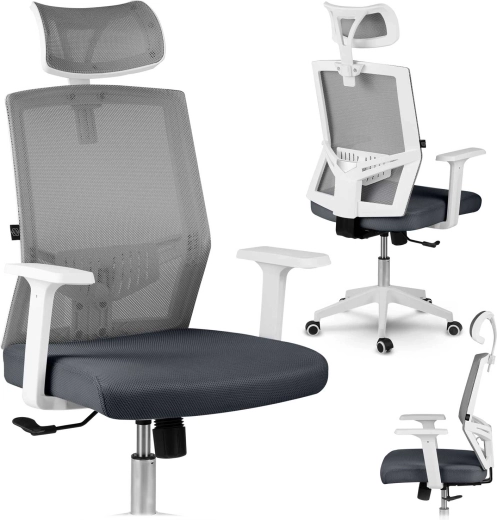 Ergonomiška biuro kėdė iš mikro tinklelio Sofotel Rotar, tamsiai pilka
