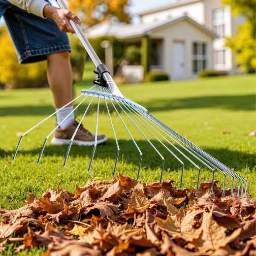 Metal flexible tines for effective raking