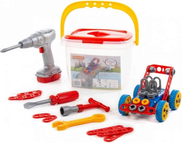 Young Engineer Construction Set – Car with Electric Screwdriver, 91 Pieces