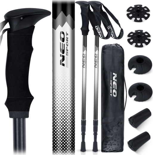 Trekų lazdos Neo-Sport NS-381 su ANTISHOCK sistema 65–135 cm