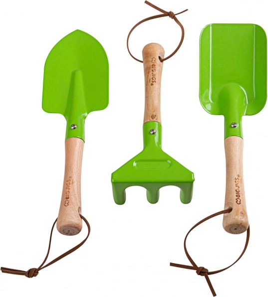 Bigjigs Toys vaikiški rankiniai sodo įrankiai – 3 vnt. rinkinys