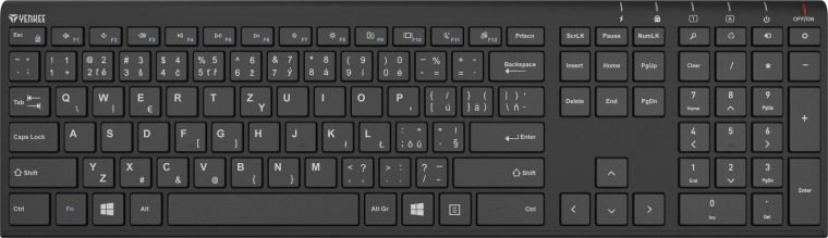 YENKEE Wireless Slim Keyboard with Rechargeable Battery