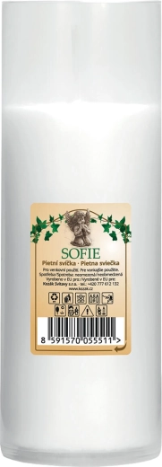 Grave replacement paraffin candle, white, 18.5 cm, 325 g