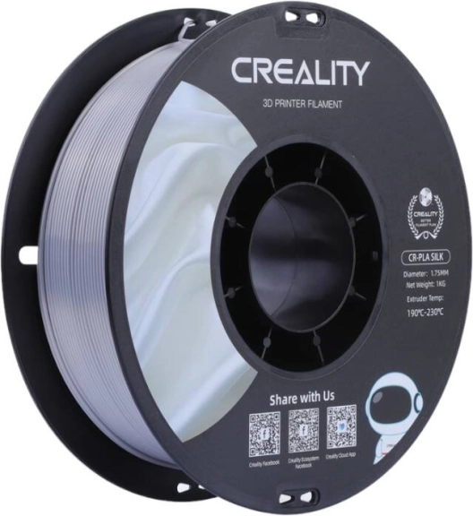 Creality CR-PLA Silk gija sidabrinė 1,75 mm (1 kg)