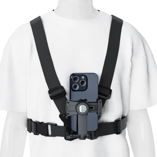Krūtinės diržas telefonui ir GoPro su veidrodėliu