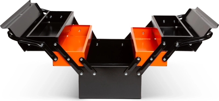 Metal tool case with accordion opening 430 × 210 × 200 mm