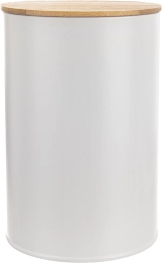 Balta metalinė maisto dėžutė su bambukiniu dangteliu Whiteline 800 ml
