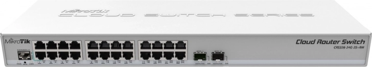 Managed switch 24× gigabit ethernet with 2× sfp+ mikrotik crs326-24g-2s+rm