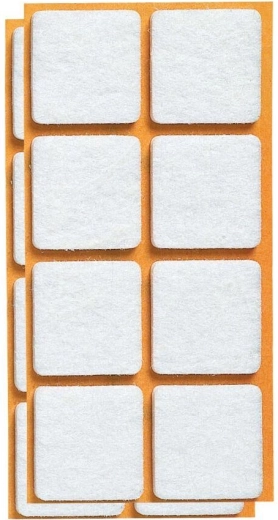 Veltinio lipnūs baldų padukai 25 × 25 mm, balti (16 vnt.)