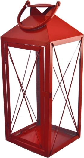 Didelis metalinis žibintas raudonas 47 cm