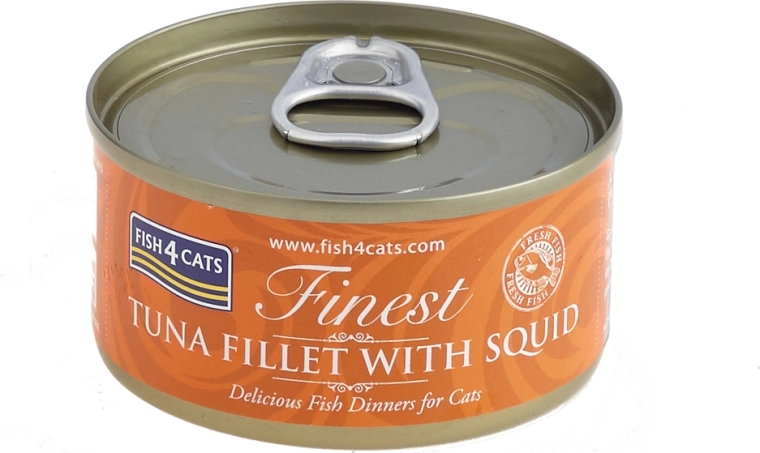 Cat Food Can Tuna with Squid 70 g Fish4Cats Finest