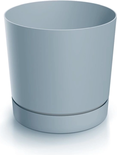 Flowerpot with saucer TUBO P 39 cm light gray