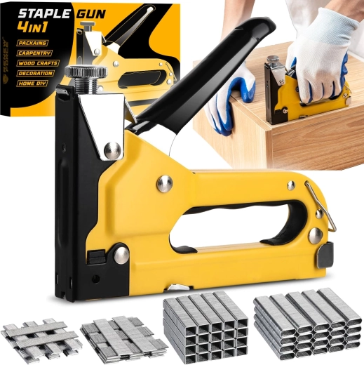 Renew Force 2-in-1 Hand Upholstery Staple Gun with 4000 Staples and Nails Set