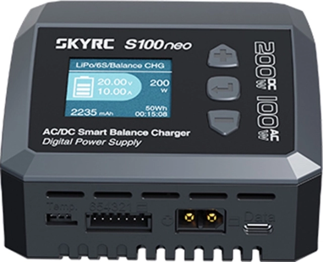 Up to 200 W from DC and 100 W from AC