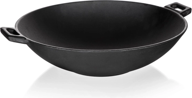 Cast iron wok 36.5 cm EXCELLENT, black