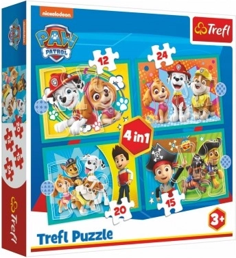 Dėlionė 4v1 PAW PATROL linksma kompanija 3+ TREFL