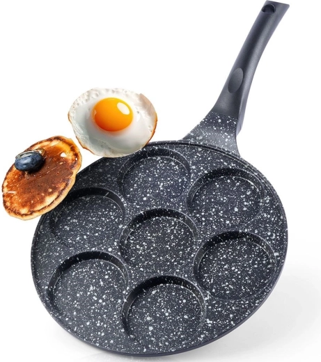 Granite pan for eggs and pancakes 27 cm, 7 holes GRANDE