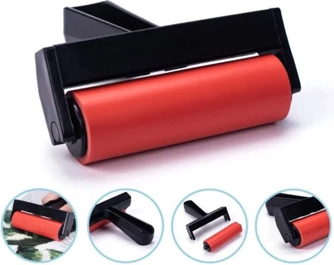 Roller for firmly pressing down the stones