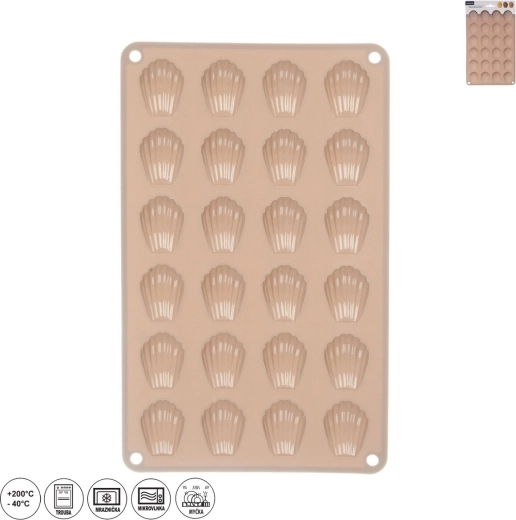 Silicone mold for mini shells, 24 pcs, beige