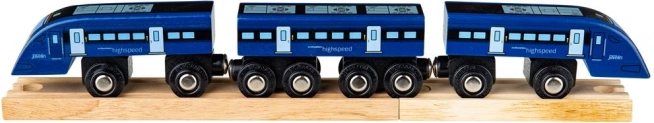 Bigjigs Rail mėlynas greitaeigis traukinys
