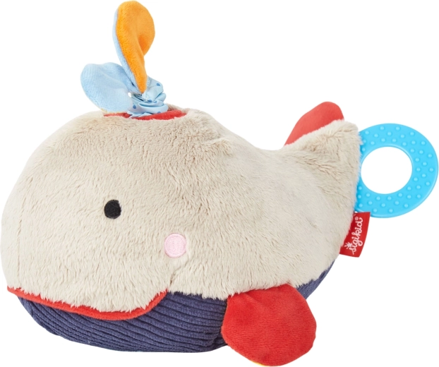 sigikid developmental whale toy – crinkle, rattle, squeaker and teether