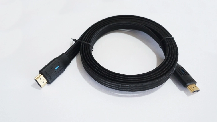 Plokščias HDMI 2.1 kabelis 2 m juodas 8K