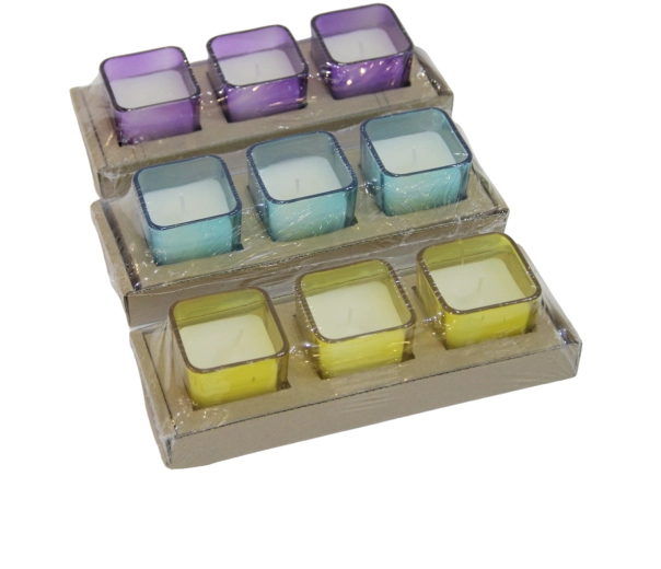 Set of 3 Decorative Citronella Candles Elis 5 x 5 cm, mixed colors