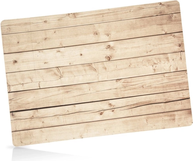 Rectangular table mat 43 × 30 cm with wood decor