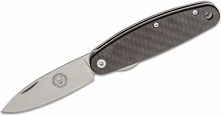 ESEE Churp Carbon kišeninis peilis 6,8 cm, satino apdailos geležtė, anglies pluoštas