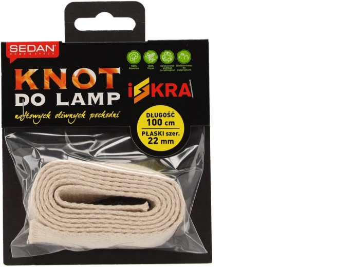 Flat cotton wick 22 mm × 100 cm for lamps and torches