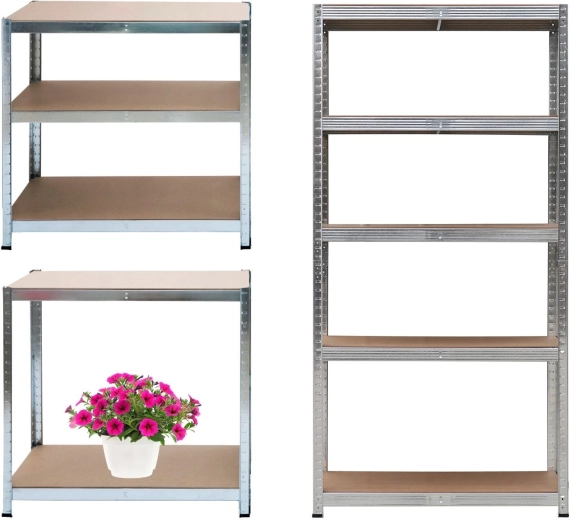 Metalinis sandėliavimo stelažas 2 viename, 5 lentynos 180 × 90 × 40 cm