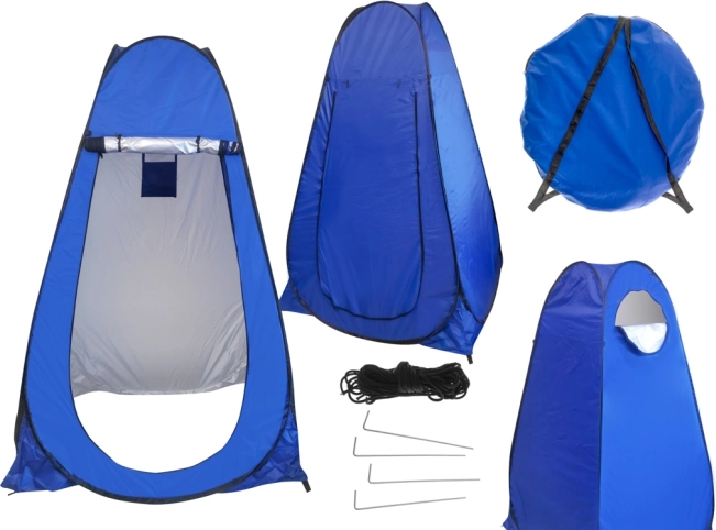 Self-opening camping tent for showering, changing and toilet – Blue