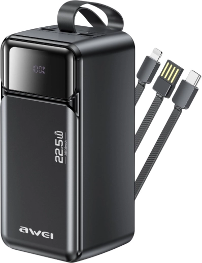 Awei power bank 50000 mAh with fast charging 22.5 W PD