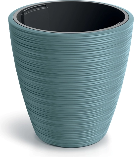VENA ROUND planter with insert, Scandinavian blue, 19.8 cm