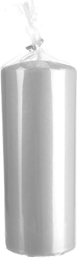 Matte gray pillar candle 7 × 18 cm