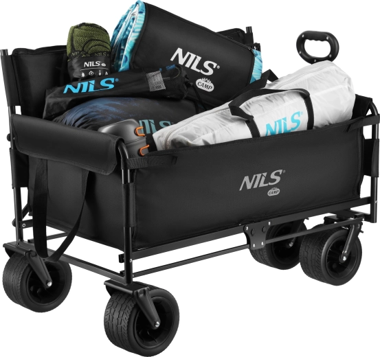 NILS Camp Folding Camping Wagon 140 L with Bench