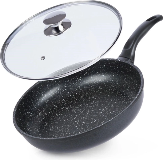 Granitinė keptuvė su stikliniu dangčiu ORION Grande 28 cm