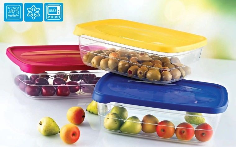 Rectangular storage box Trend 1.2 l with tight lid