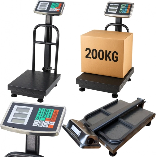 Elektroninės platforminės svarstyklės 200 kg su LCD ekranu