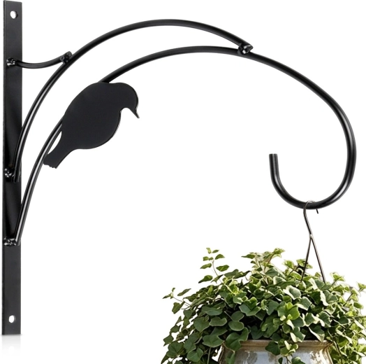 Vilde black wall-mounted metal bracket for a flower pot 29.5 × 1.8 × 28 cm