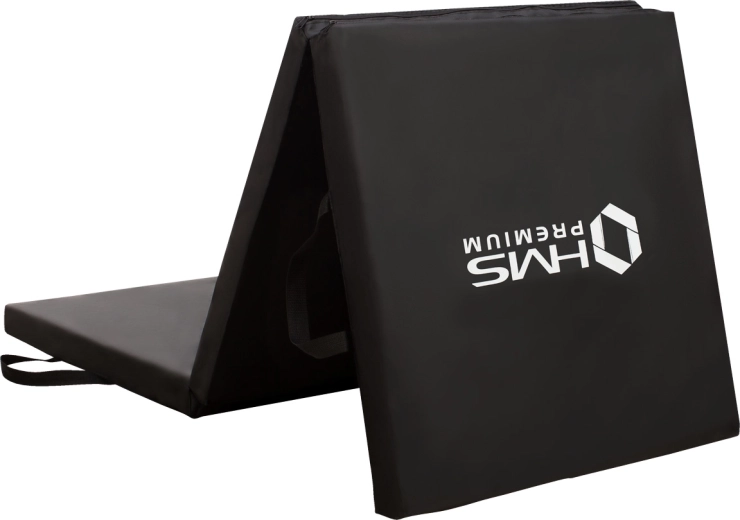 Sulankstomas fitneso kilimėlis HMS Premium juodas 5 cm