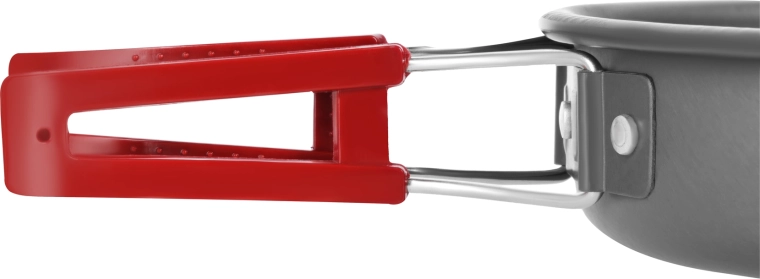 Folding handle for minimal pack volume